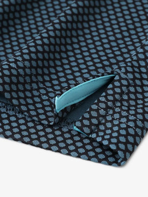BLACK BLUE Your Favorite Jacquard Polo close-up of shirt hem slit detail