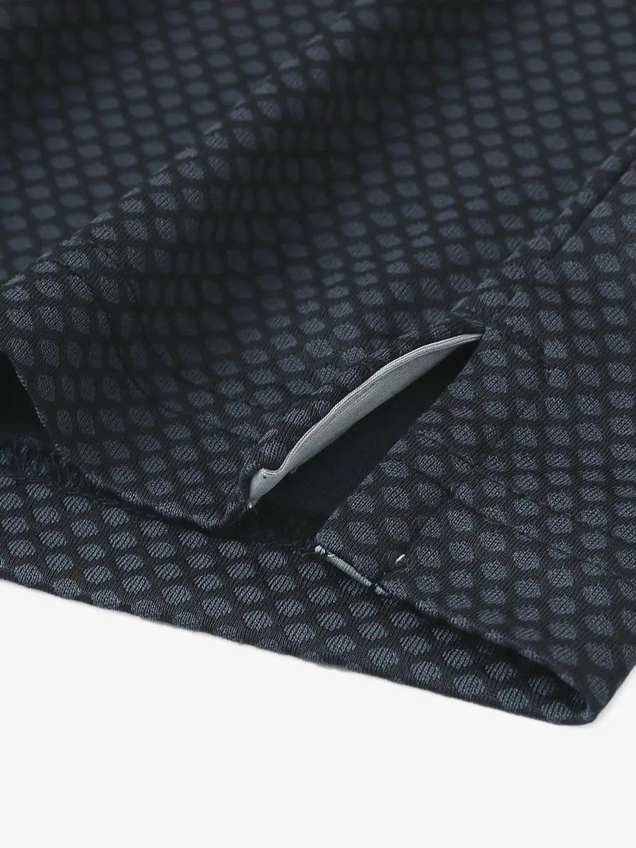 DARK GREY/BLACK Your Favorite Jacquard Polo close-up of shirt hem slit detail
