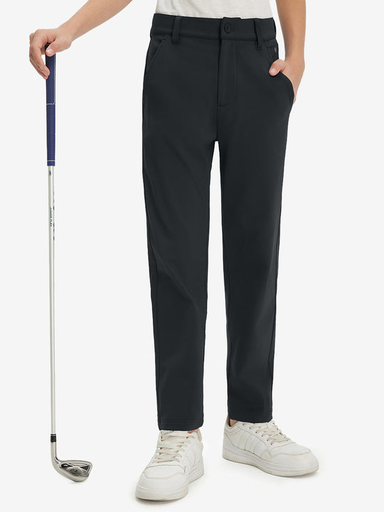 Boys Stretch Fleece Lined Casual Golf Pants