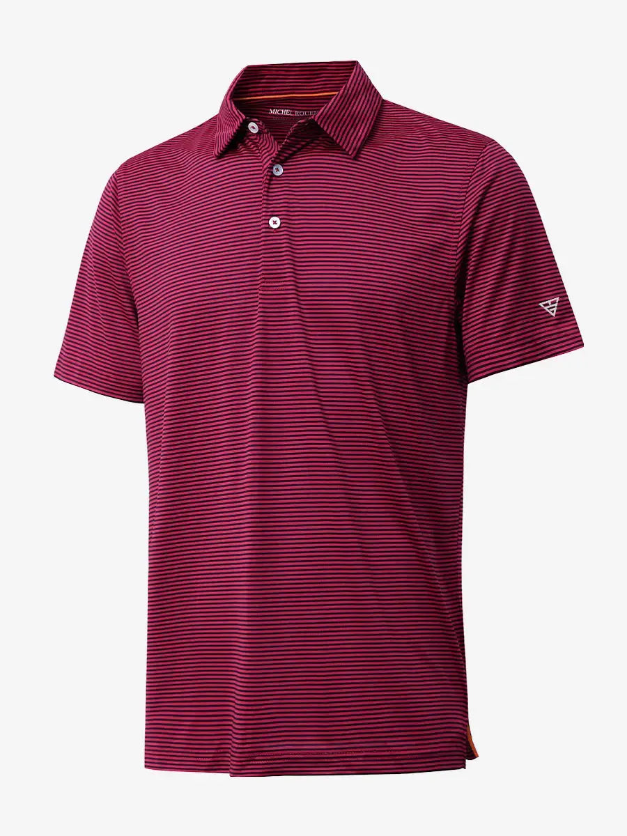 3D view of RED STRIPE shirt with clean red base and crisp white stripes for a dynamic look