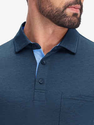 Performance Heather Contrast Collar Polo Shirts