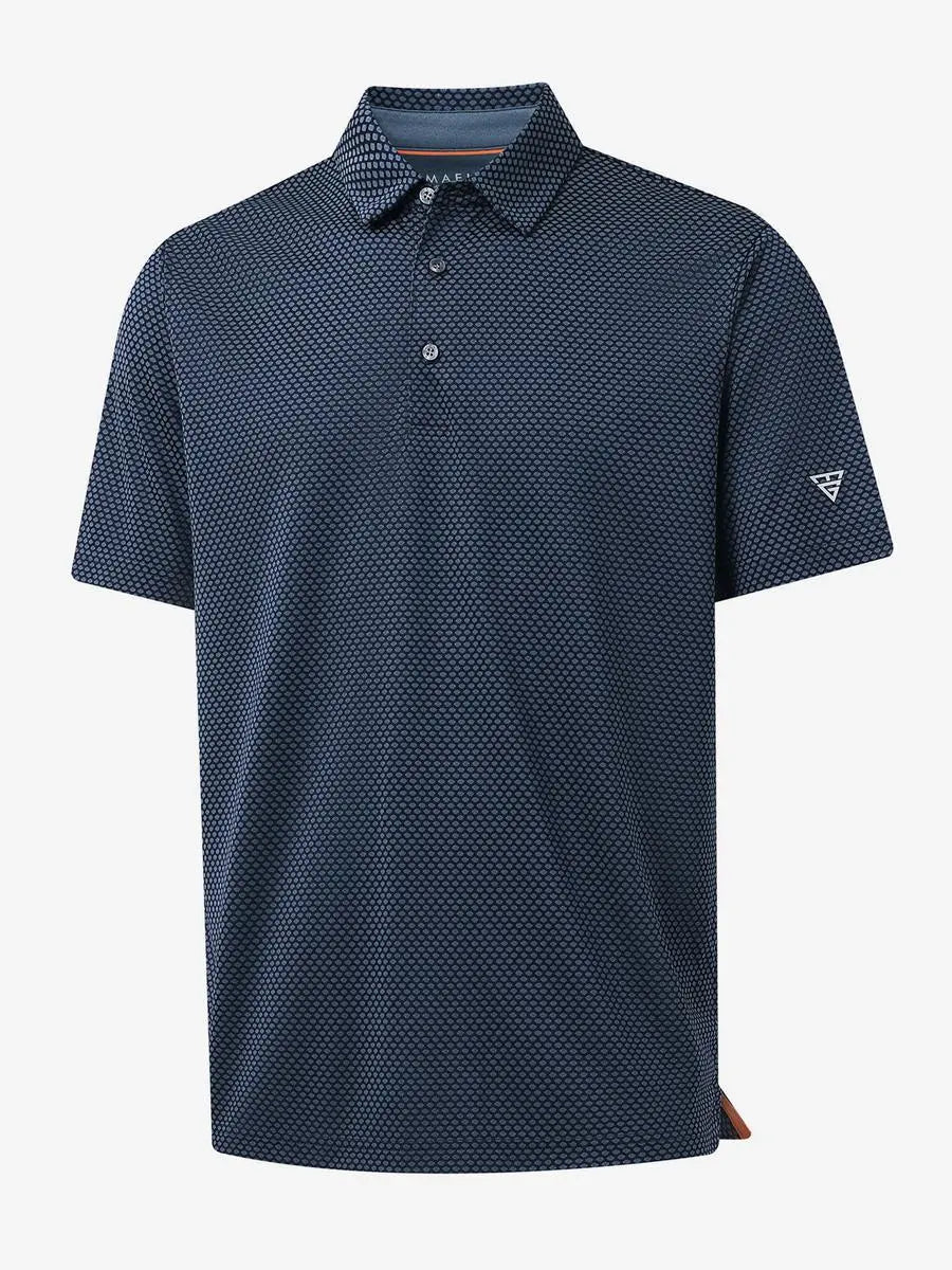 GREY NAVY Your Favorite Jacquard Polo 3D product render
