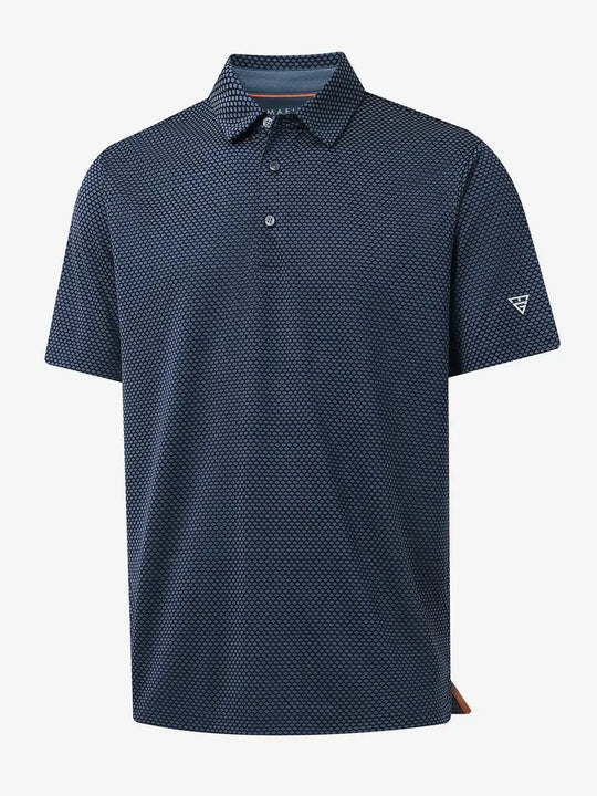 GREY NAVY Your Favorite Jacquard Polo 3D product render