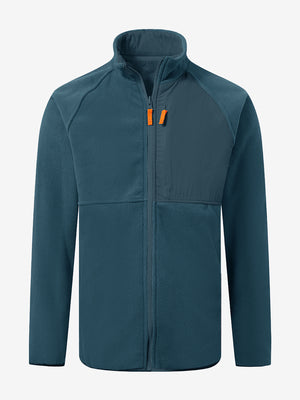 3D rendering of reversible fleece jacket with 5 pockets in dark blue