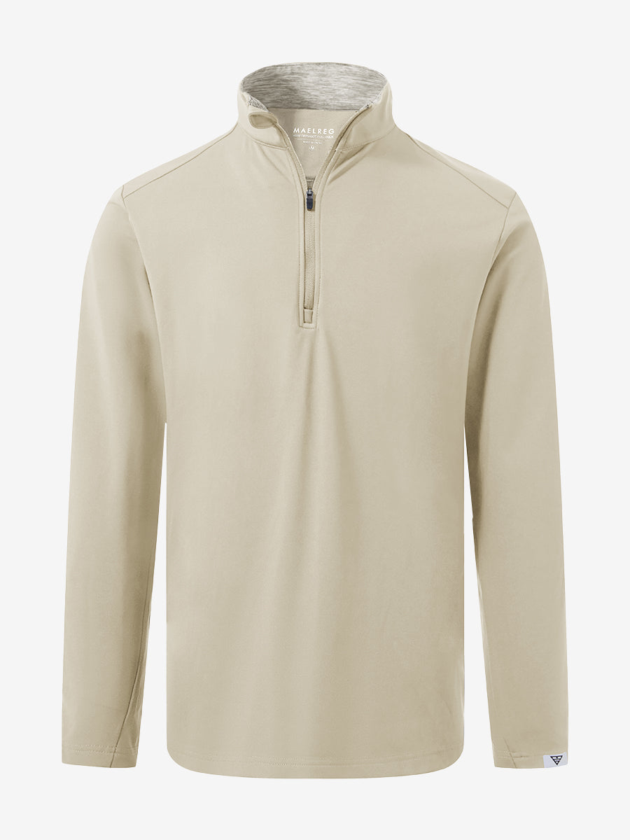 Classic Solid Pocket Fleece Quarter Zip Pullover