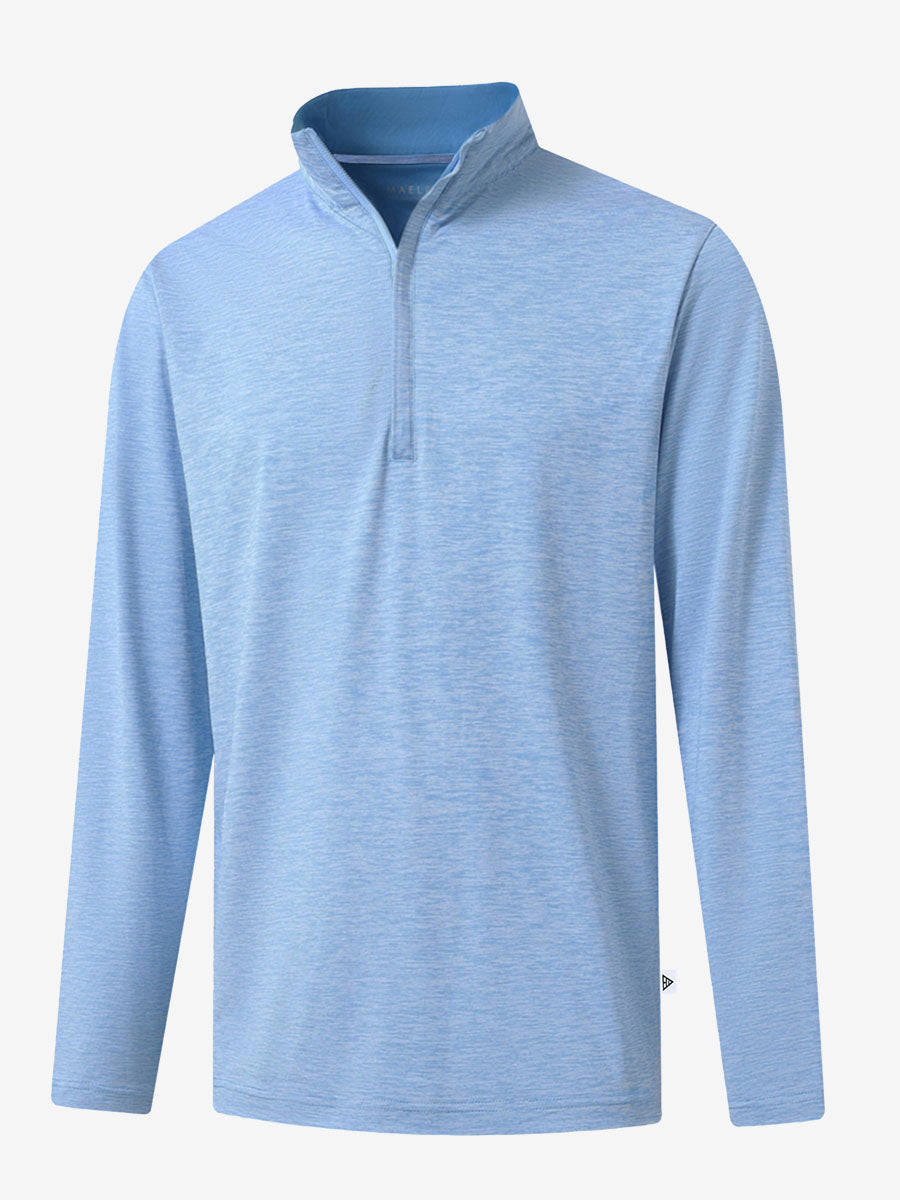 Heather Pinstripe Brushed Dry Fit Quarter Zip Pullover