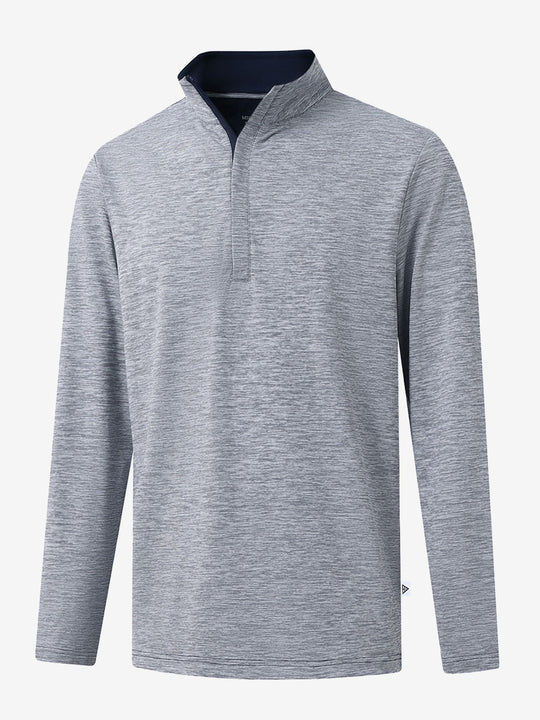 Heather Pinstripe Brushed Dry Fit Quarter Zip Pullover