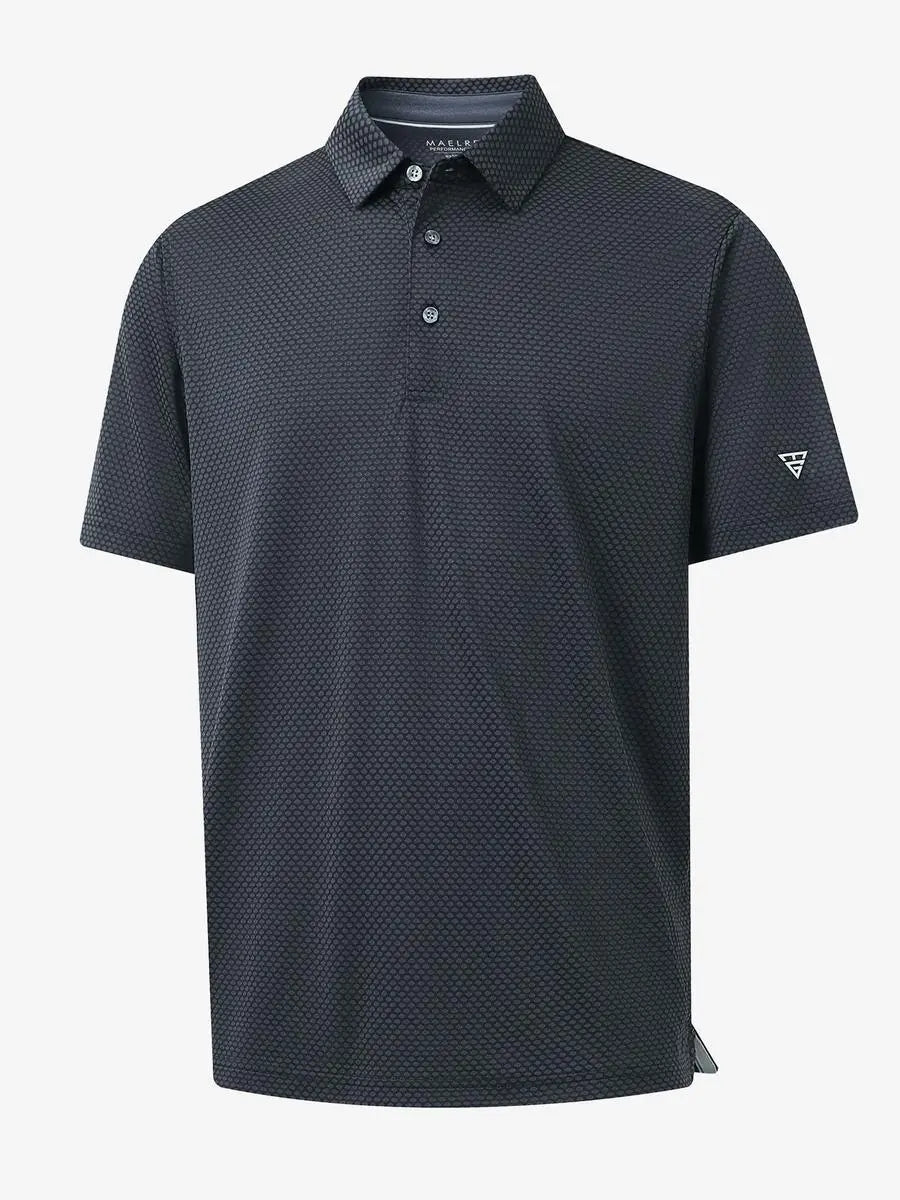 DARK GREY/BLACK Your Favorite Jacquard Polo 3D product render
