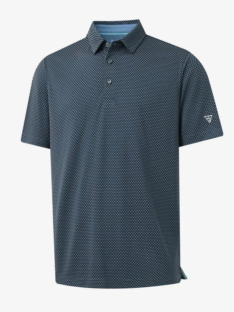 BLACK BLUE Your Favorite Jacquard Polo 3D product render
