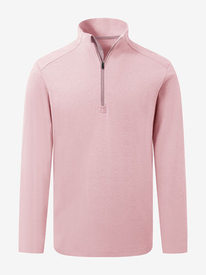 Two Tone Pique Cotton Blend Q-Zip