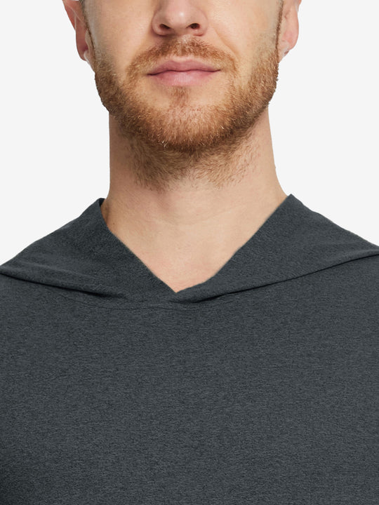 Detailed look at the collar of the Athletic Golf Hoodie, showing fabric texture in Brick Heather.