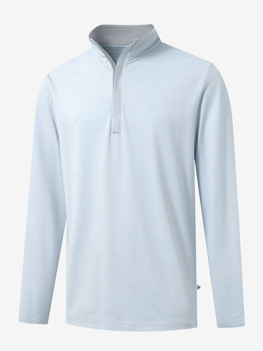 Heather Pinstripe Brushed Dry Fit Quarter Zip Pullover