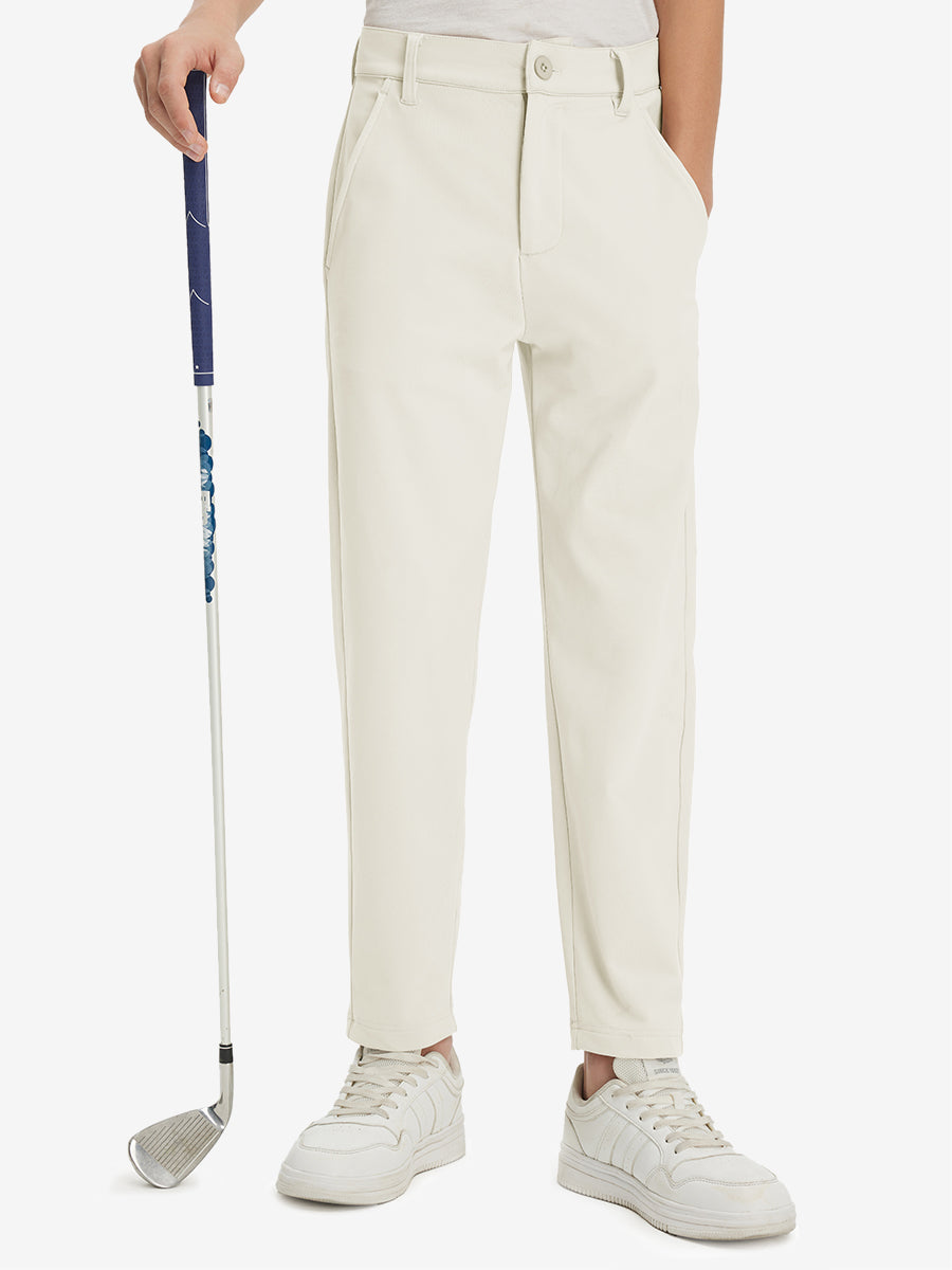 Boys Stretch Fleece Lined Casual Golf Pants