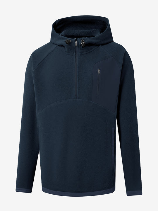 3D front view of the Quarter Zip Polar Fleece Sweatshirt in Navy, simple and athletic look.