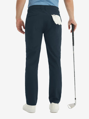 Pantalones de Golf Repelentes al Agua de Corte Clásico con Pliegue Frontal