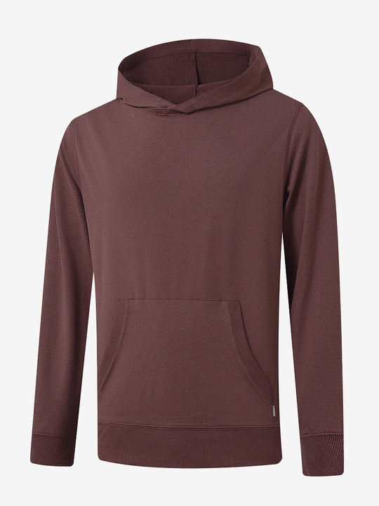 3D front view of the Athletic Golf Hoodie in Brick Heather, designed for comfort and performance.