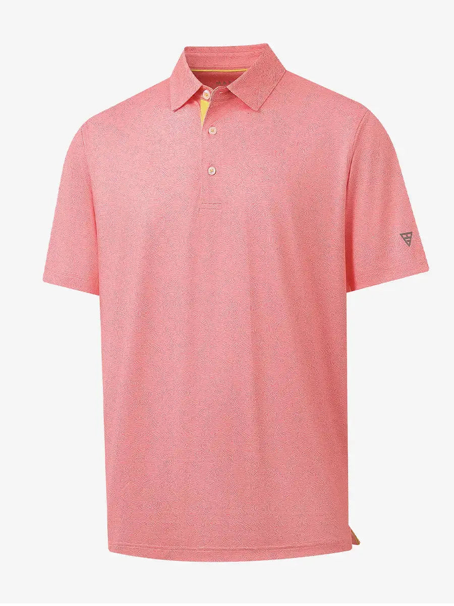 3D view of CANDY PINK LINE polo showing clean stripes and structured silhouette