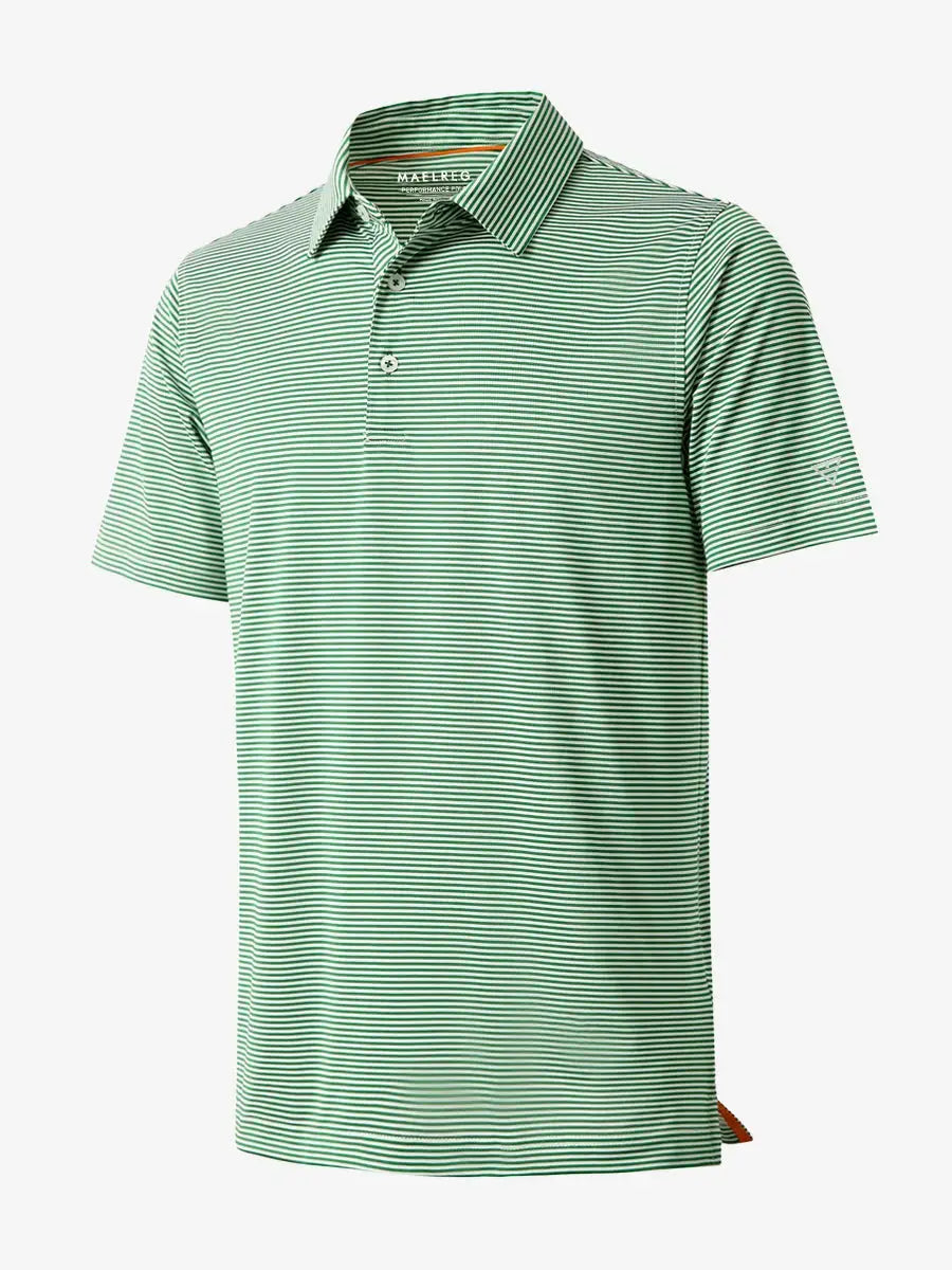 Performance Cooling Polo – 3D product view in Emerald Stripe for kids