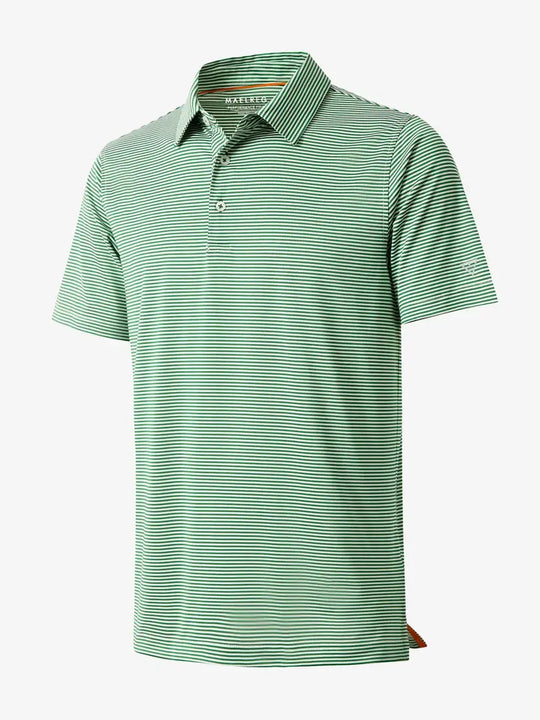 Performance Cooling Polo – 3D product view in Emerald Stripe for kids