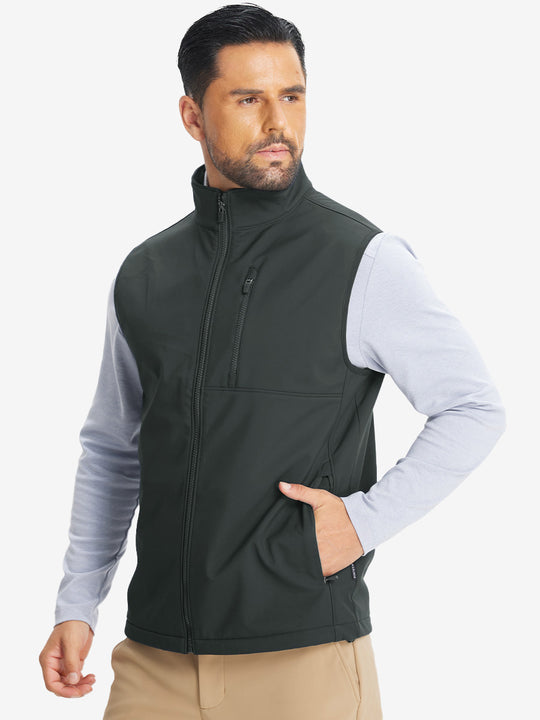 Sleeveless Softshell Fleece Outdoor Vests with 6 Pockets