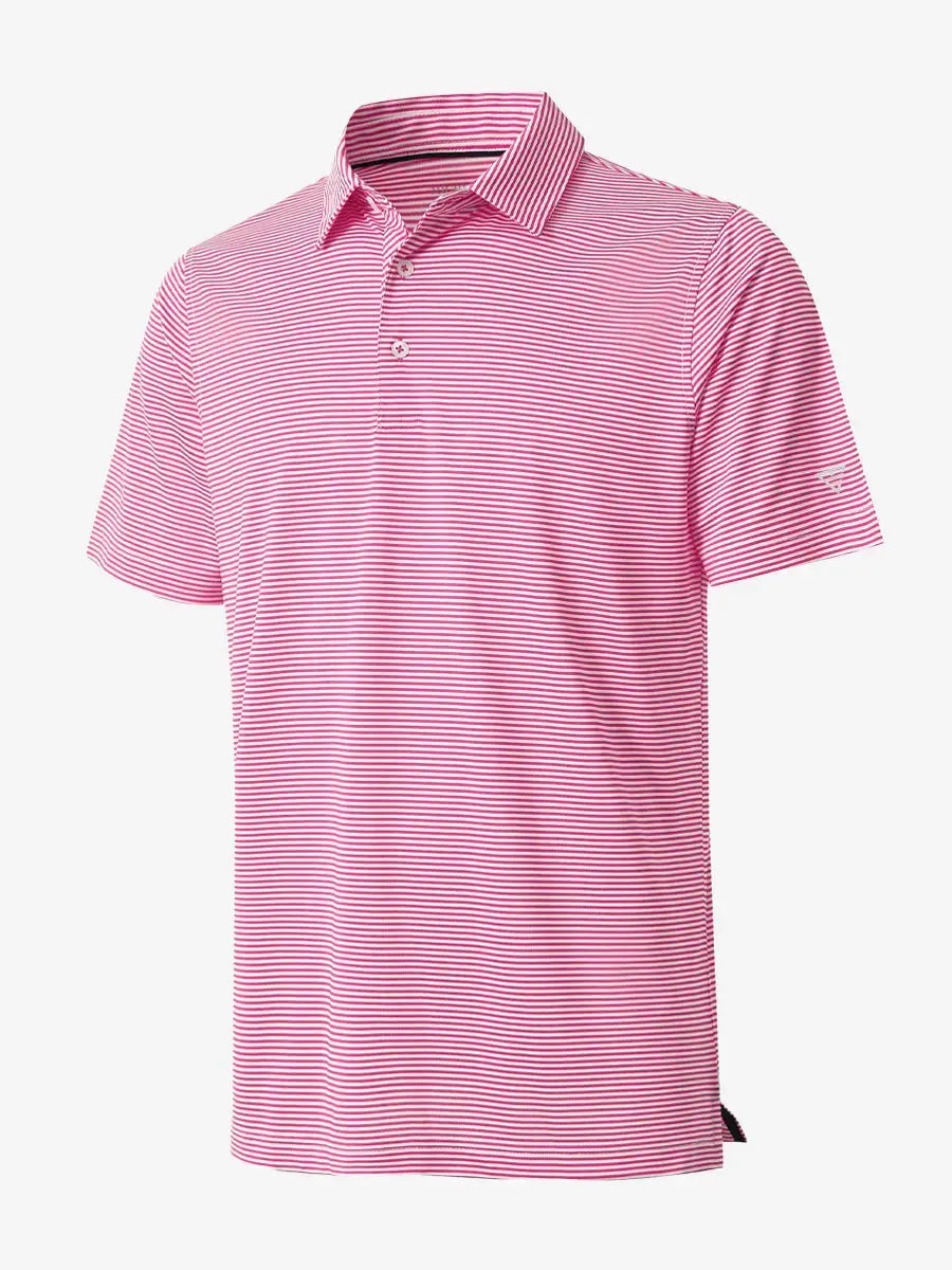 Performance Cooling Polo – 3D product view in Rose Stripe for kids