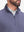 Front view from nose to chest of model wearing light dark blue grid featherweight midlayer quarter zip pullover
