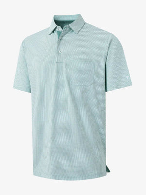 3D view of EMERALD Elegant Performance Jacquard Polo showing texture and collar