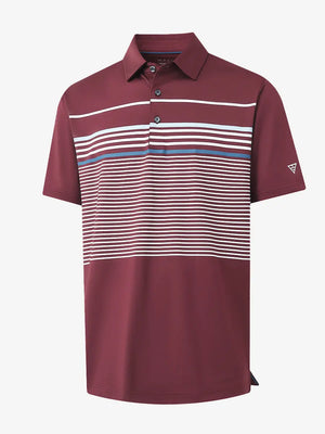 3D mockup of the Chest Print Polo Shirts in BURGUNDY