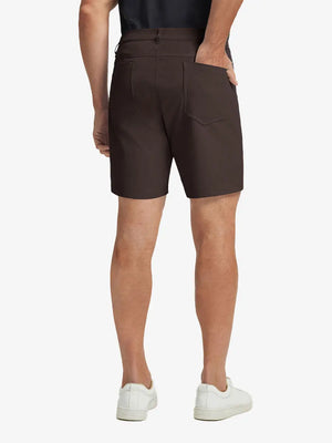 GLACIER GREY 4-way Stretch Performance Solid Shorts, back lower body view for golf wear, 7 Inch style