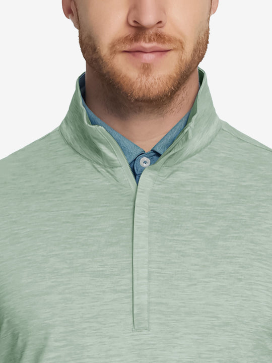 Heather Pinstripe Brushed Dry Fit Quarter Zip Pullover
