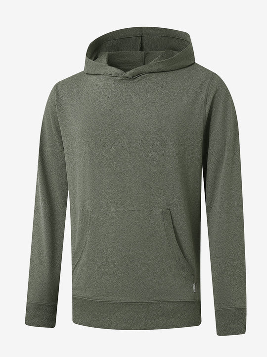3D front view of the Athletic Golf Hoodie in Brick Heather, designed for comfort and performance.