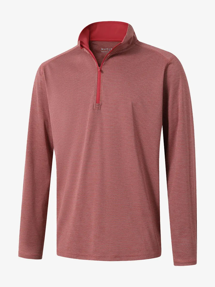 3D rendering of the Pinstripe Quarter Zip Pullover showcasing structure and design – BRICK MELANGE
