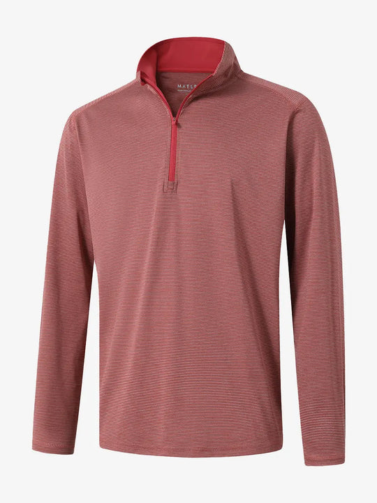 3D rendering of the Pinstripe Quarter Zip Pullover showcasing structure and design – BRICK MELANGE