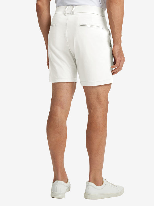 Back lower body view of the White Quick Dry Casual Shorts, showing clean lines and fit.