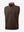3D front view of the print collar quarter zip golf vest in coffee brown, sleek and sporty design.