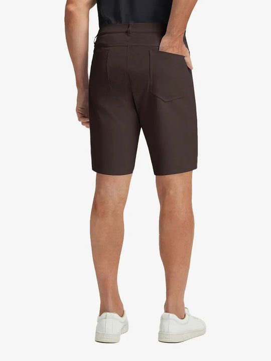 GLACIER GREY 4-way Stretch Performance Solid Shorts, back lower body view for golf wear, 9 Inch style