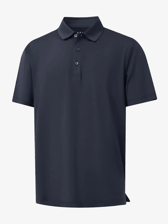 3D visualization of Everyday Solid Jersey Polo in DARK GREY, highlighting sleek, modern fit.