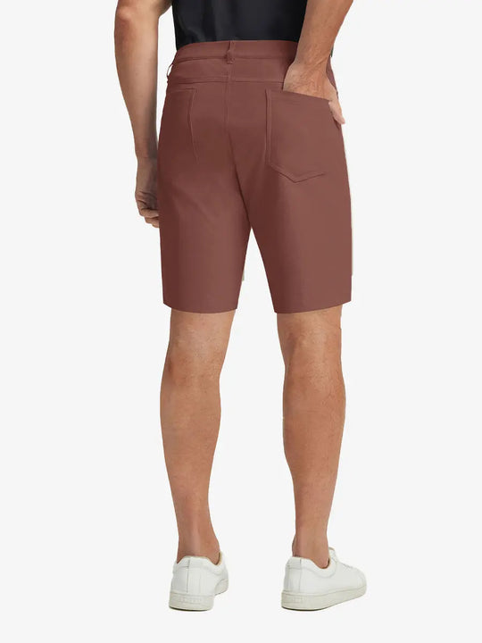 CRANBERRY 4-way Stretch Performance Solid Shorts, back lower body view for golf wear, 9 Inch style