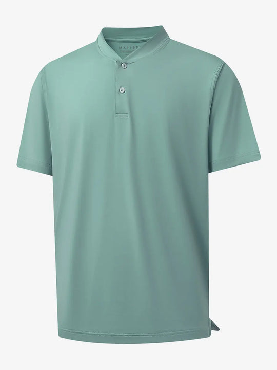3D rendering of Everyday Collarless Jersey Shirt in BERYL GREEN.