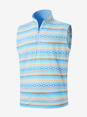 Full Print Quarter Zip Sleeveless Vest Pullover