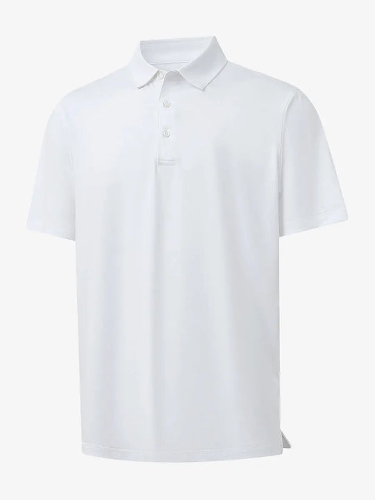 3D view of Everyday Solid Jersey Polo in WHITE, highlighting clean design and comfortable fit.