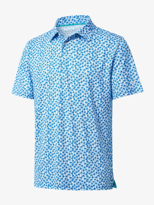 3D view shows the full design of the WHITE PALM Polo Shirt, which features modern sporty styling and comfortable, breathable fabric