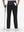 Back lower body shot of model wearing black breathable casual slacks with 4 pockets