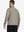 Back upper-body view of quarter zip melange pullover on model, shown in brown melange.