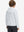 Back upper body view of model wearing youth full print stylish hoodies pullover, white golf.
