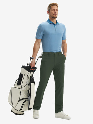 Pantalones de Golf Repelentes al Agua de Corte Clásico con Pliegue Frontal
