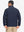 Back view of lightweight water-resistant outerwear jacket on model, showing navy design