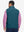 Model's upper body back view wearing dark blue windproof fleece reversible golf vest.