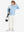 Full-body shot of model wearing beige fleece stretch water resistant boys joggers with a golf bag on her back.