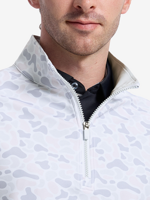 Full Print Quarter Zip Sleeveless Vest Pullover